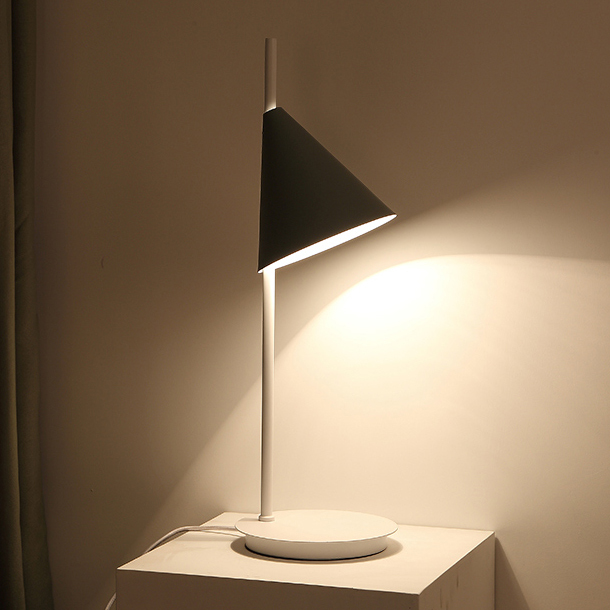 Northern Single Light Mini Macaron Conic Table Lamp with Circular Base for Modern Living Rooms, Home Offices or Bedroom