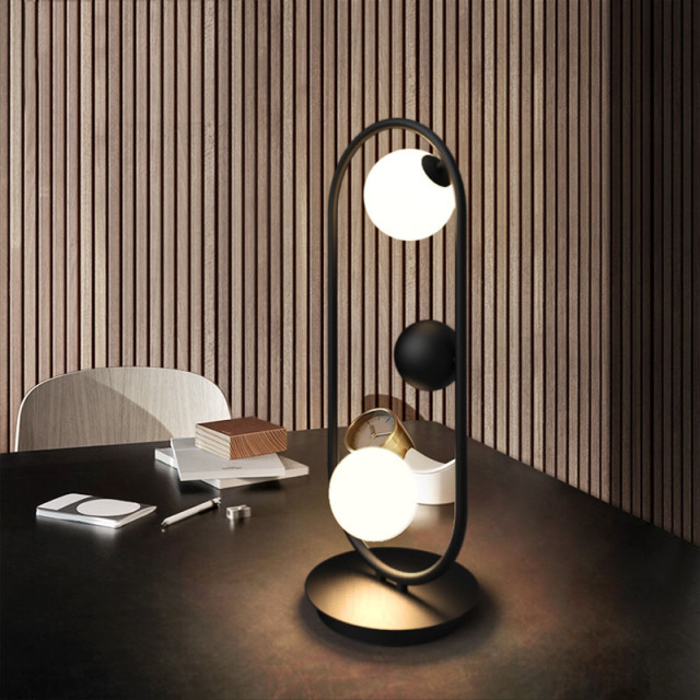 Modern Chic 2 Light Ruff Retangle High Table Lamp Floor Lamp in Black