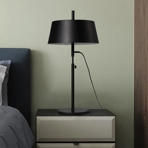 Modern Black Hight Adjustable 1 Light Table Lamp for Bedside