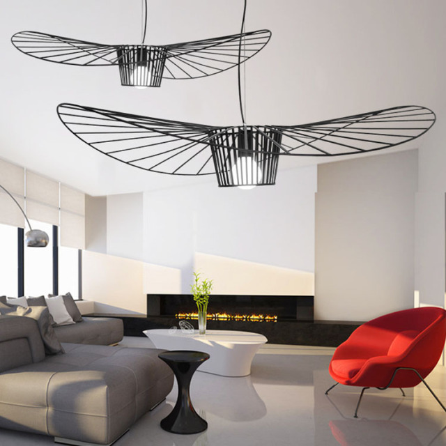 Modern Design Flying Pendant Light Black for Foyer Living Room Dining Room