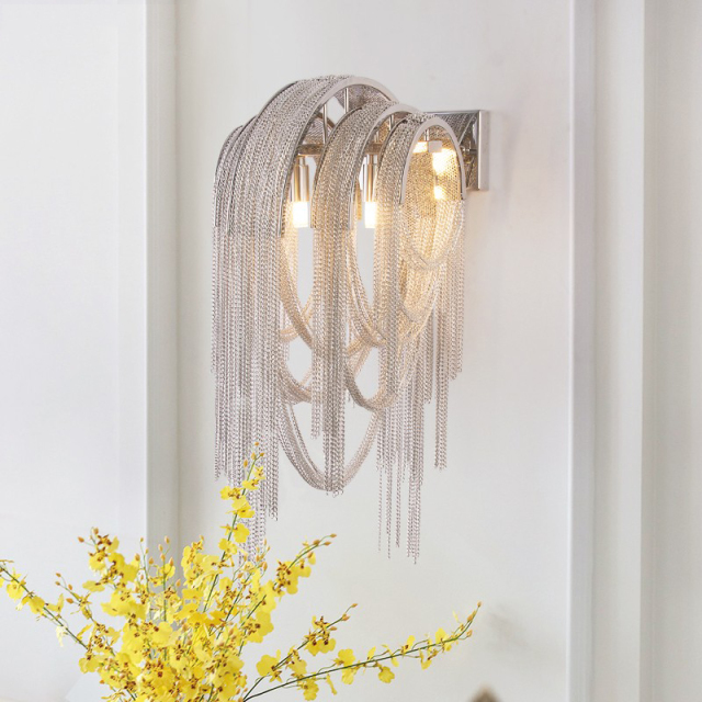 Post Modern Luxury 2 Light Chain Wall Light  for Bedroom, Bedside or Hotel Villa