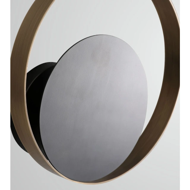 Modern Style 1 Light Round Wall Sconce with Golden Ring