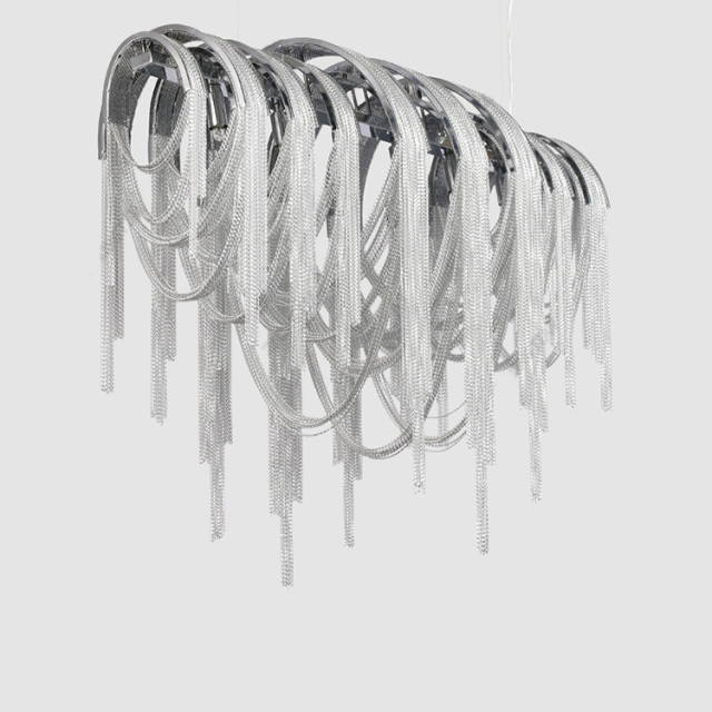 Modern Luxury 5 Light Linear Chain Chandelier for Dining, Living Room or Hotel Villa