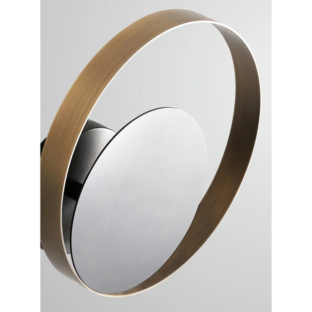 Modern Style 1 Light Round Wall Sconce with Golden Ring