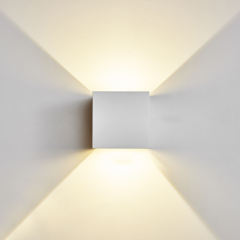 Minimalist Modern Small Cube LED Waterproof Mini Wall Lamp Wall Sconce Beam Adjustable in Warm White for Bedroom/Living Room/Hallway