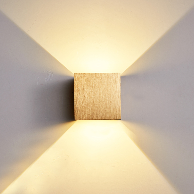 Minimalist Modern Small Cube LED Waterproof Mini Wall Lamp Wall Sconce Beam in Warm White for Bedroom/Living Room/Hallway