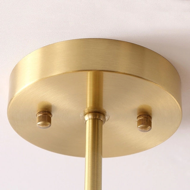 Mid Century Modern 20 Light 2-Tier Ceiling Light in Brushed Brass