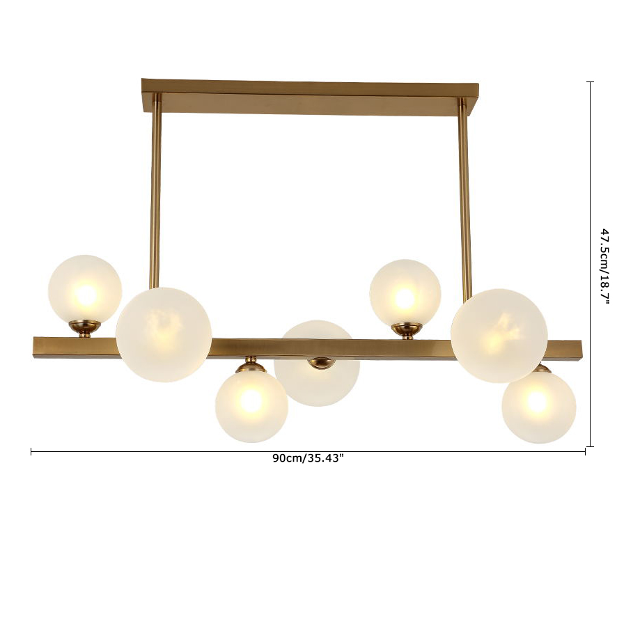 mid century linear chandelier