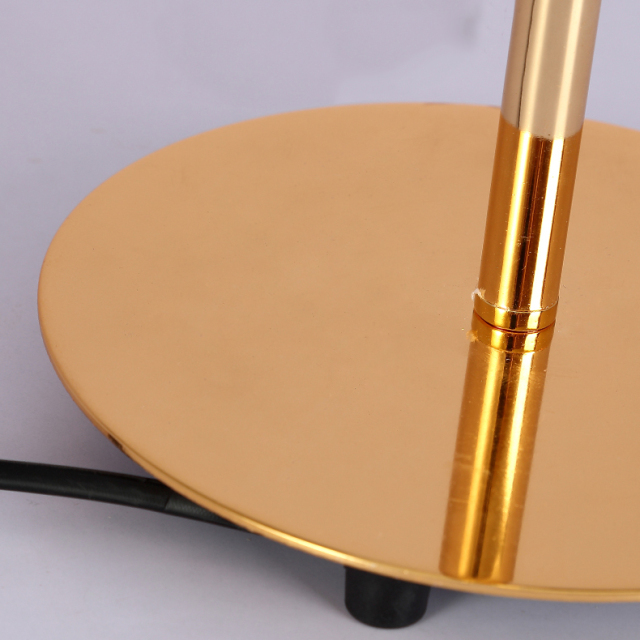 Modern Style 3-Light Table Lamp in Gold with Opal Glass Globes