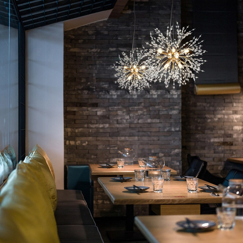 Contemporary Sputnik Firework Chandelier for Living Room Bedroom 8-Light in Chrome/Gold