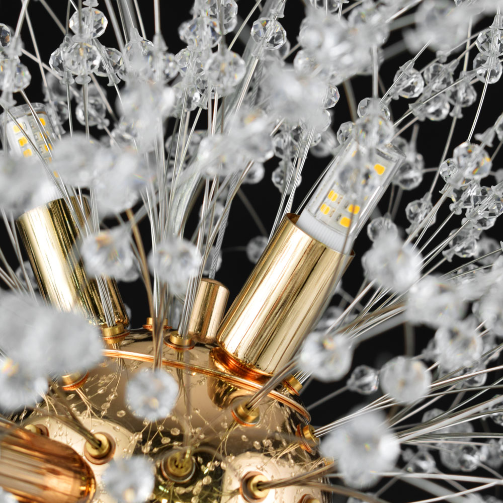 Contemporary Sputnik Firework Chandelier for Living Room Bedroom 8-Light in Chrome/Gold
