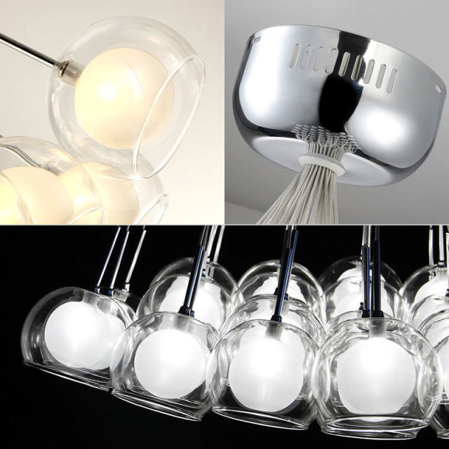 Modern Design Bocci Cluster Pendant Light with Clear Glass Globes