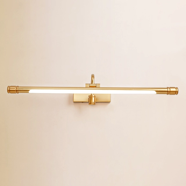 Mid Century Modern LED Vanity Light in Matte Gold Angle Adjustable