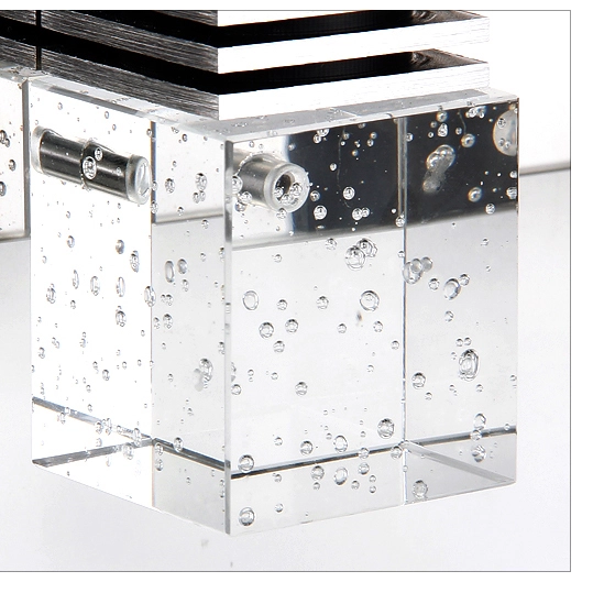 Contemporary 3-Light LED Vanity Light in Chrome with Crystal Glass Squares