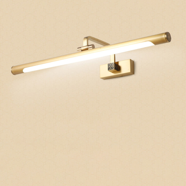 Modern Oriental Style LED Vanity Light in Brass