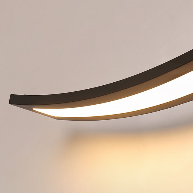 Contemporary Style Minimalist Wave LED Vanity Light in Black/White Finish