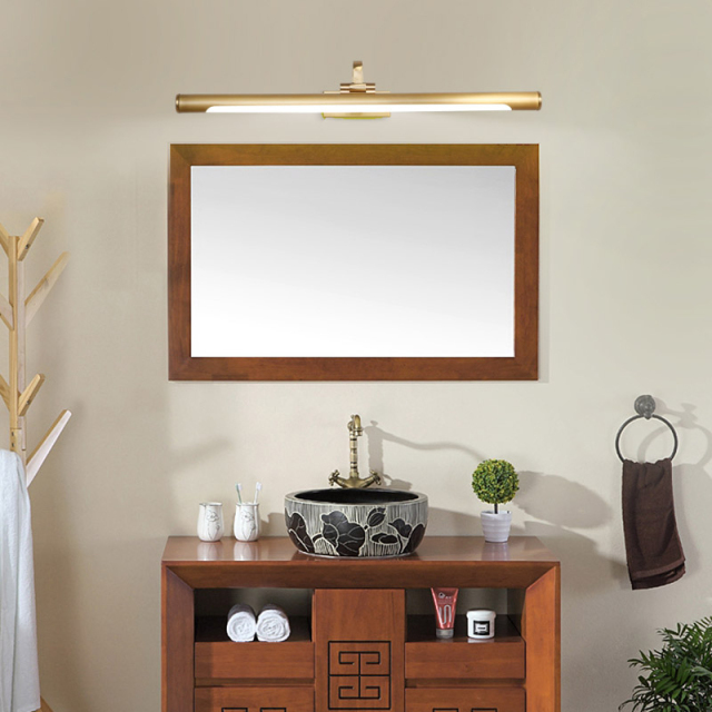 Modern Oriental Style LED Vanity Light in Brass