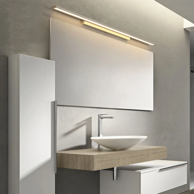 Minimalist Style Linear LED Vanity Light in White Energy Saving Bathroom Vanity Light