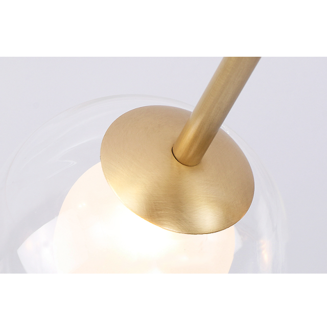 Contemporary Style 4 Light Bubble Semi Flush Mount in Brass