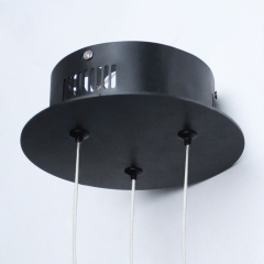 Modern Crystal Style 15 3/4" Wide LED Round Chandelier in Black with K9 Crystal Strips for Dining Room Bedroom or Living Room