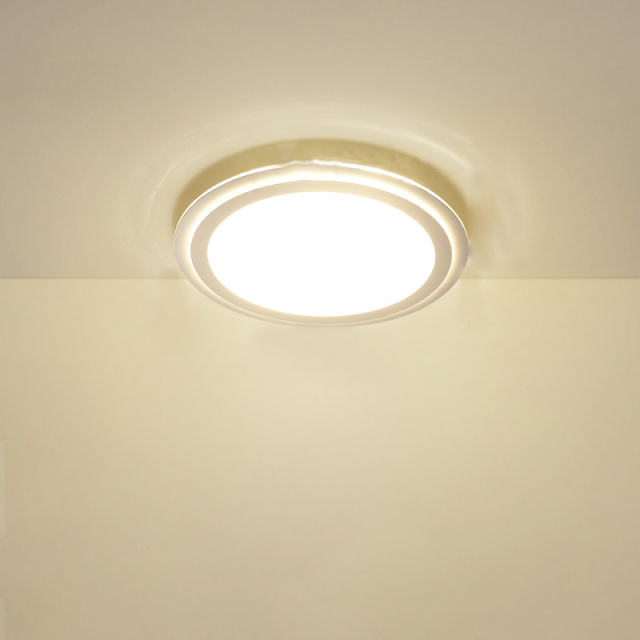 Modern Simple White 15 3/4&quot;W Round Flush Mount Ceiling Lamp for Kitchen Dining Room Bedroom