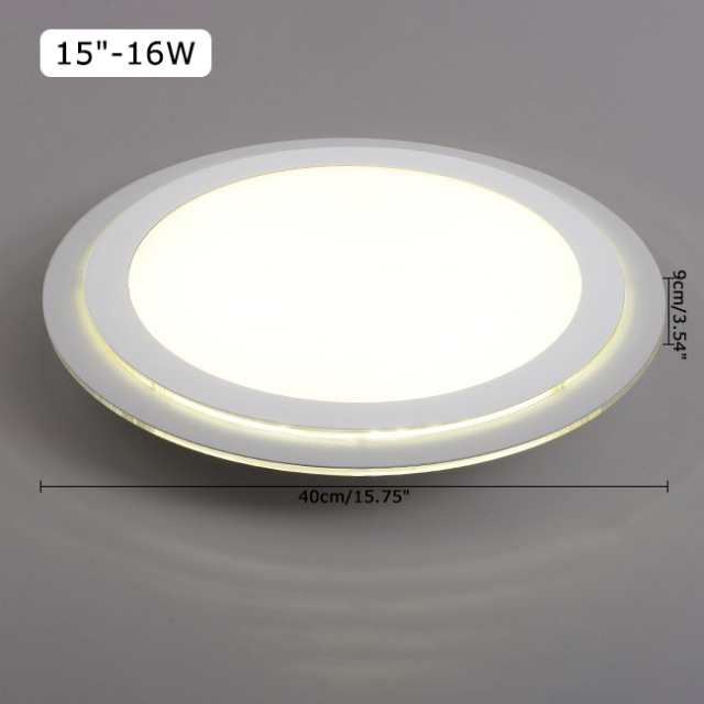 Modern Simple White 15 3/4&quot;W Round Flush Mount Ceiling Lamp for Kitchen Dining Room Bedroom