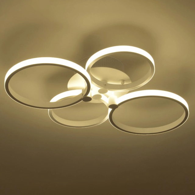 LED Modern Lighting 4-Ring 6-Ring 8-Ring Semi Flush Mount for Kitchen Living Room Dining Room