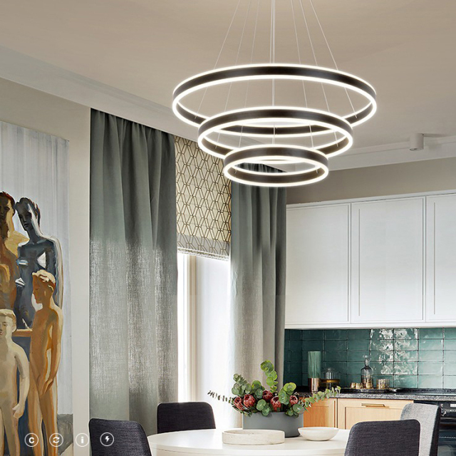 Modern LED Lighting Acrylic Circular Chandelier for Foyer Living Room Dining Room Bedroom