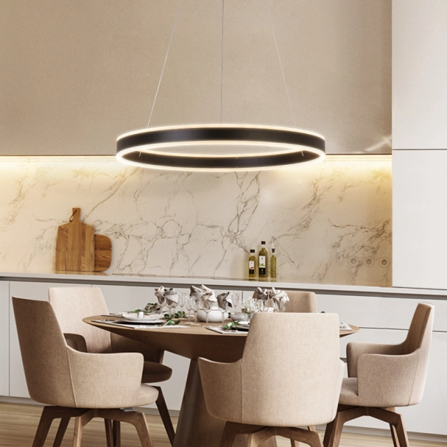 Modern LED Lighting Acrylic Circular Chandelier for Foyer Living Room Dining Room Bedroom