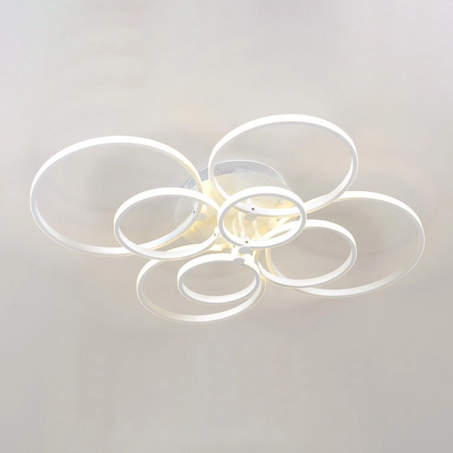 LED Modern Lighting 4-Ring 6-Ring 8-Ring Semi Flush Mount for Kitchen Living Room Dining Room