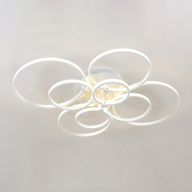 LED Modern Lighting 4-Ring 6-Ring 8-Ring Semi Flush Mount for Kitchen Living Room Dining Room