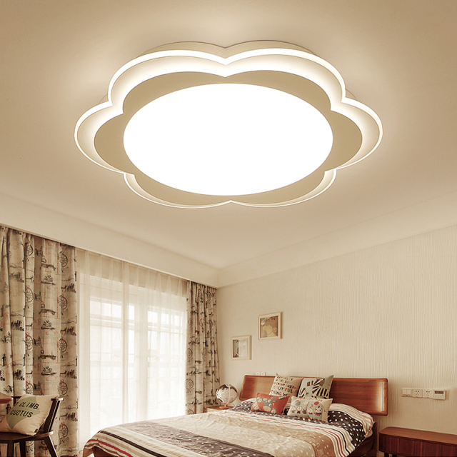 LED Modern White Floral Shape Flush Mount Ceiling Lighting for Kid's Room