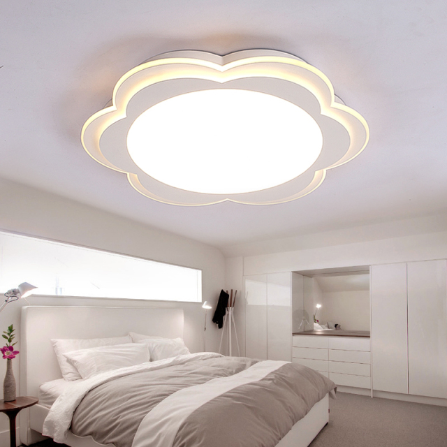 LED Modern White Floral Shape Flush Mount Ceiling Lighting for Kid's Room