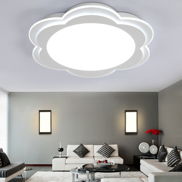 LED Modern White Floral Shape Flush Mount Ceiling Lighting for Kid's Room