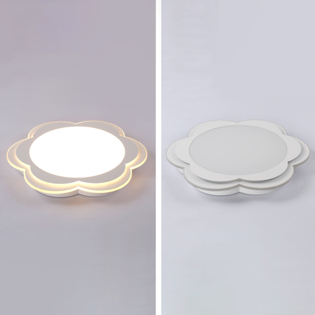 LED Modern White Floral Shape Flush Mount Ceiling Lighting for Kid's Room