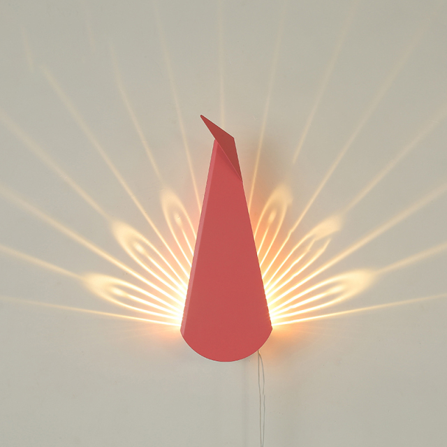 Modern Chic Design Peacock LED Wall Sconce for Kid's Room Hallway Lighting