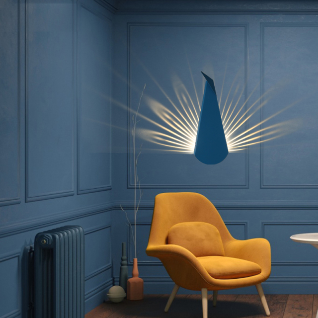 Modern Chic Design Peacock LED Wall Sconce for Kid's Room Hallway Lighting