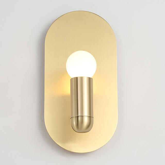 Mid Century Modern 1 Light Brass Wall Sconce for Hallway Bedroom Lighting