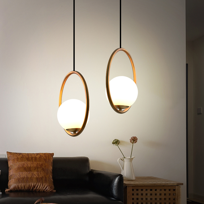 brass circle pendant light