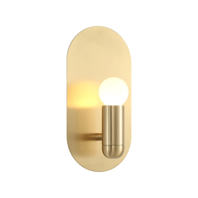 Mid Century Modern 1 Light Brass Wall Sconce for Hallway Bedroom Lighting