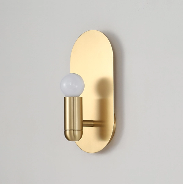 Mid Century Modern 1 Light Brass Wall Sconce for Hallway Bedroom Lighting