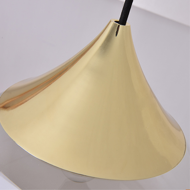 Modern Style 1 Light Frosted Glass Pendant Lamp with Golden Holder for Kitchen Island Dinging Room Restaurant