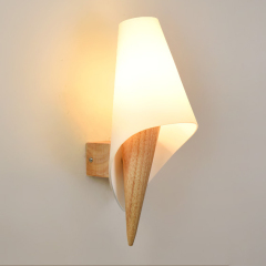 Northern Lighting 1 Light Cone Wall Sconce with Wooden Holder for Bedside Hallway Kid's Room Lighting