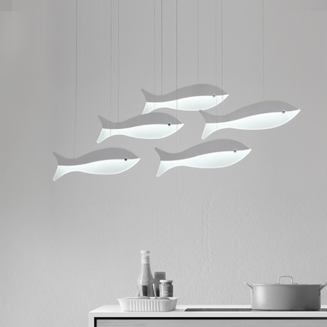 Modern Style LED Fish Pendant Light for Kitchen Island Dinging Table Restaurant