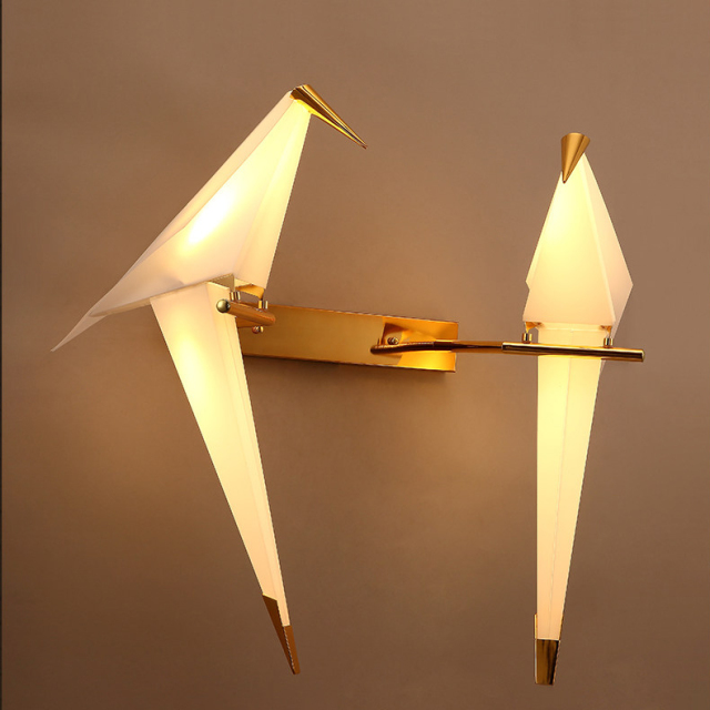 Modern Design Golden Crane Wall Sconce for Bedroom Living Room Restaurant Decor