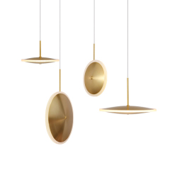Modern Designer UFO Saucer LED Hanging Pendant in Gold for Bar Restaurant Kitchen Lighting