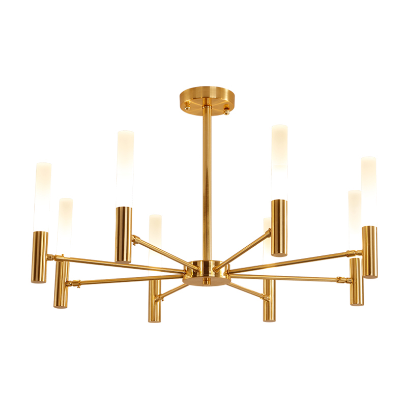 Modern Style 6/8 Light Frosted Glass Chandelier in Gold/Black for ...