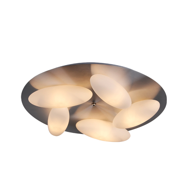 Modern Style Beige Eggs Ceiling Light with Chrome Canopy for Living Room Bedroom Restaurant