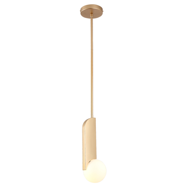 Mid Century Modern 1 Light Brass Pendant Light in Brass for Kitchen Island Restaurant