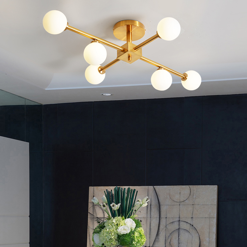 semi flush mid century modern lighting